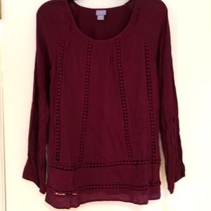 Laura Scott peasant top. Plum color. (Medium)